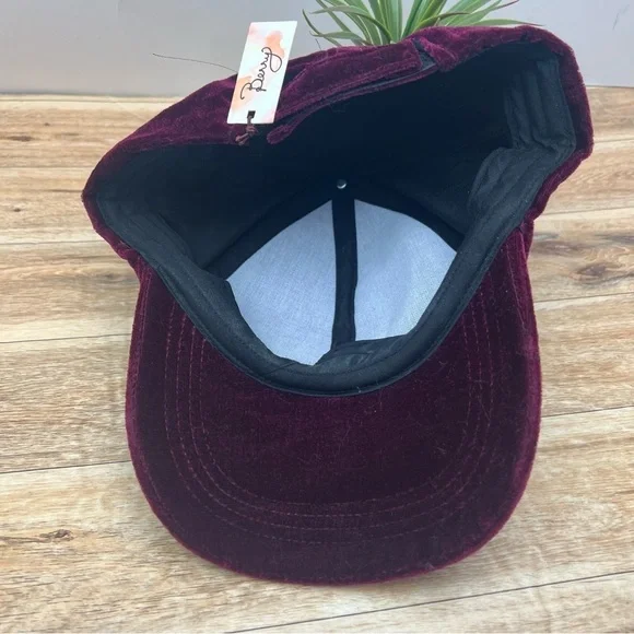 Berry Velvet Baseball Cap - Picture 6 of 6